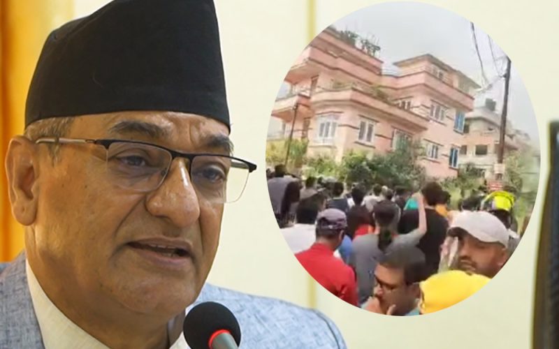 रमेश लेखकको नैकापस्थित निवास घेराउ
