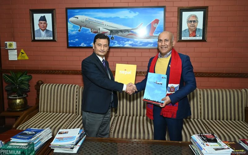 पर्यटन प्रवर्द्धनका लागि नेपाल वायुसेवा निगम र नेपाल पर्यटन बोर्डबीच सम्झौता